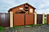 Распашные ворота из сэндвич-панелей SWG-A цвет золотой дуб
